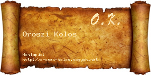 Oroszi Kolos névjegykártya